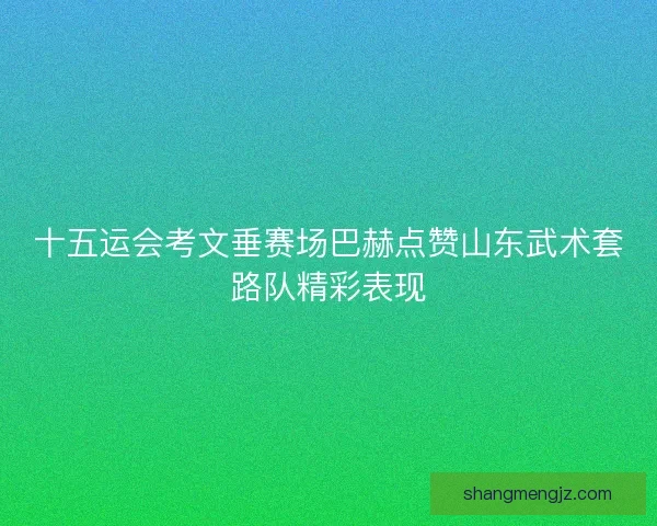 十五运会考文垂赛场巴赫点赞山东武术套路队精彩表现